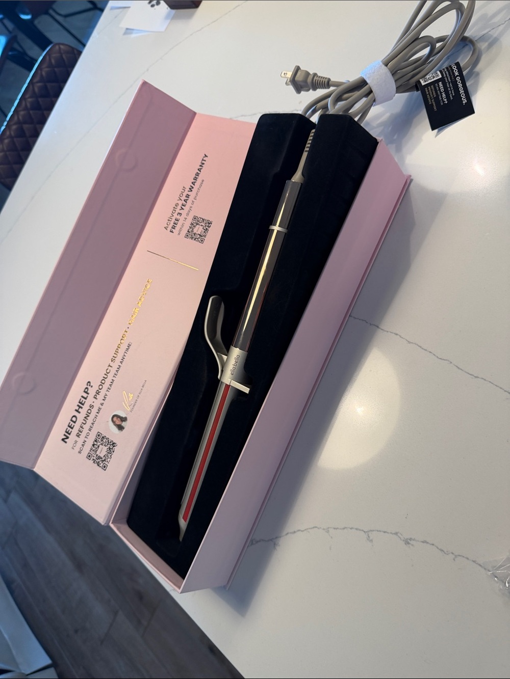 ELLA BELLA® Curling Iron 1 Inch with Infrared, Ceramic Wand